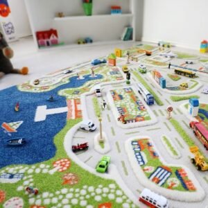 IVI 3D Mini City Nursery Toddler & Kids Montessori Play Mat Rug Soft, Fun, Educational, Activity, Horse, Cow, Boys, Girls
